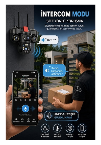 Linadex Lx-7676w Wifi 4 Kameralı Hd Güvenlik Kamerası
