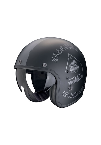 Scorpion Belfast Evo Spade Açık Motosiklet Kaskı Mat Siyah Gümüş
