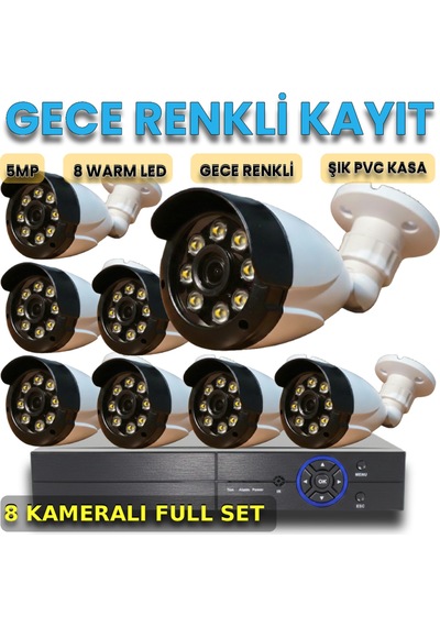 Aethel-8 Aı Vision 1080p Full Color Gece Renkli 8'li Profesyonel Güvenlik Üssü