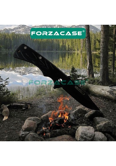 Forzacase Paslanmaz Çelik Ultra Keskin Outdoor Avcılık Kamp Çakısı Fc343 Siyah