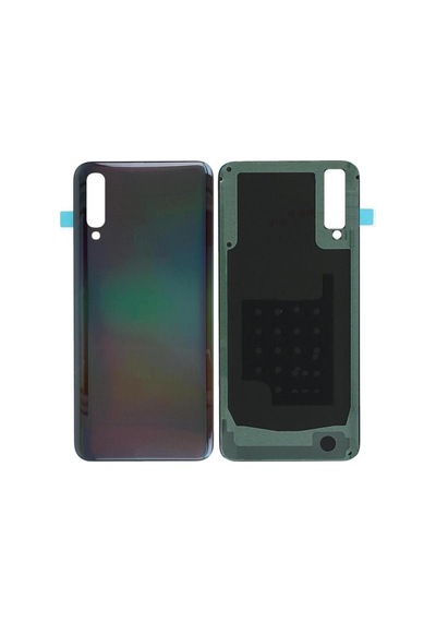 Samsung Galaxy Uyumlu A50 A505f Pil Kapağı Logolu - Siyah Siyah