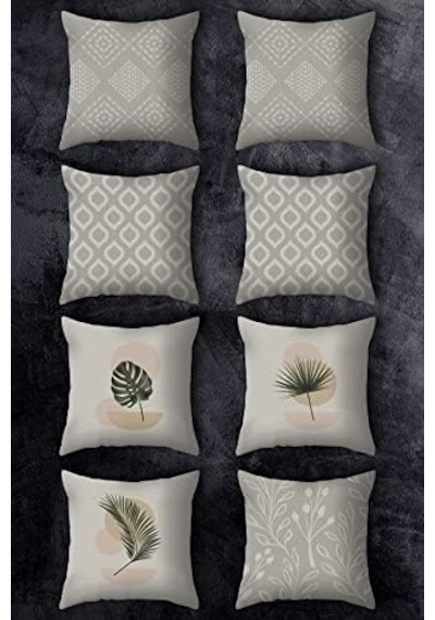 Emnasa Çift Tarafı Baskılı 43x43 Kırlent Kılıfı 8'li Set Kombini 50 x 22