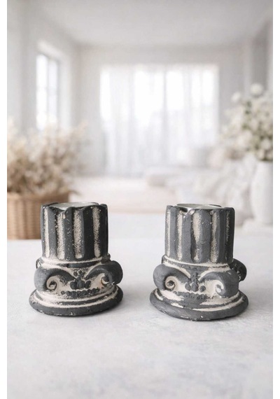 Dekoratif 2 Li Sütun 2 Adet Tealight Mum Hediyemizdir Çok Renkli - 816169367