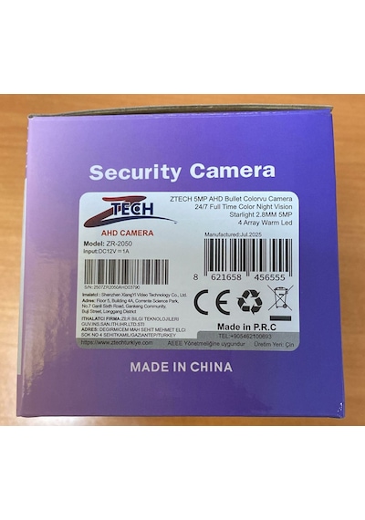 Ztech Zr-2050 5mp Ahd Fullcolor Sesli 2.8mm Bullet Dış Mekan Kamera
