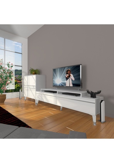 Decoraktiv Ekoflex On Mdf Silver Tv Ünitesi Tv Sehpası Beyaz