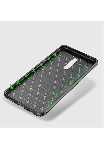 Apsuwa Oppo Reno Z Kılıf Negro Karbon Fiber Silikon