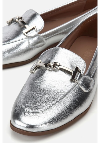 Yaya Kadın Lame Toka Detaylı Metalik Loafer