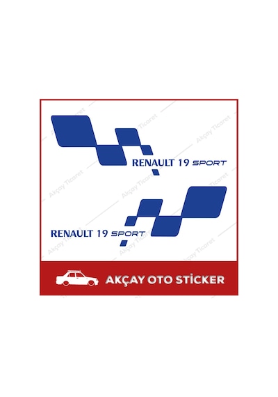 Renault 19 Sport Sticker (Takım Set) Renault 19 Sticker Araç