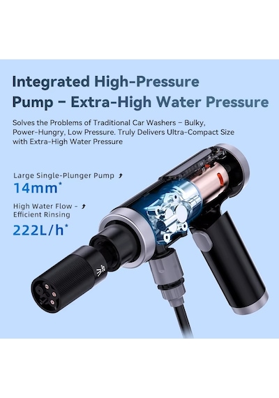 Kablosuz Basınçlı Oto Yıkama Makinesi 120w 17.1 Bar 5'i 1 Arada Başlık Köpük Hazneli X7