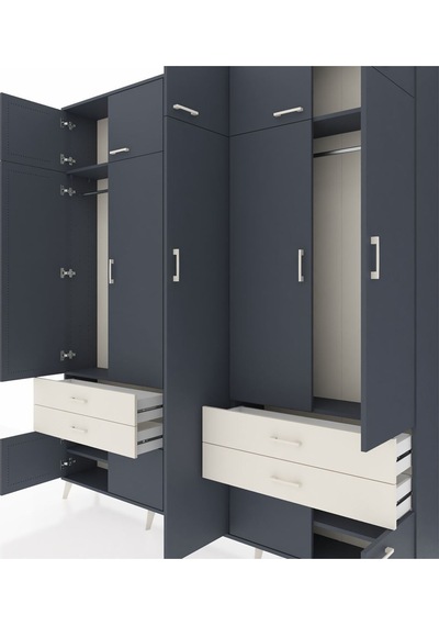 Arges Dolap 12 Raflı 4 Çekmeceli 2 Askılı 220x30x243 Antrasit-antrasit/aytaşı Antrasıt/aytası Arges Dolap 12 Raflı 4 Çekmeceli 2 Askılı 220x30x243 Antrasit-antrasit/aytaşı Antrasıt/aytası