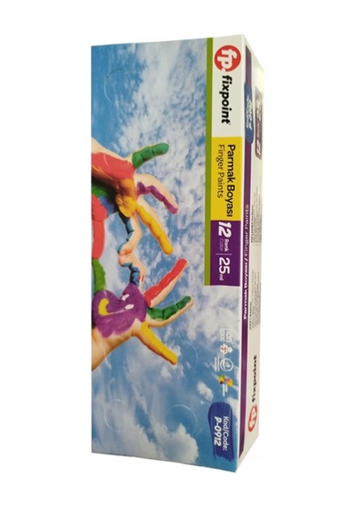 Parmak Boya 12 Renk 1 Adet Fixpoint 25 Ml 12 Li Parmak Boya Resim Dersi Su Bazlı Resim Okul Öncesi Kreş Anasınıfı Çok Renkli