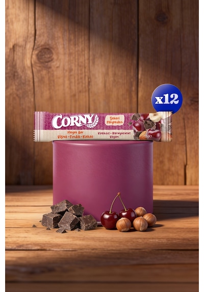 Corny Vişne Fındık Kakao Meyve Bar 35gr X - 12 Adet