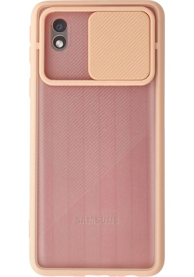 Samsung Galaxy A01 Core Kılıf Palm Buzlu Kamera Sürgülü Silikon - Pembe