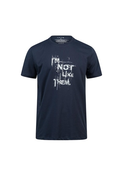 2as Alex Baskılı Erkek Sıfır Yaka T-shirt 035 Lacivert