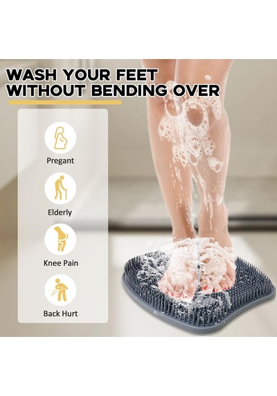 Duş İçin Ekstra Kalın Ve Daha Büyük Ayak Scrubber Mat, Silikon Ayak Ve Arka Vücut Eksfoliyatör Masaj Temizleyici
