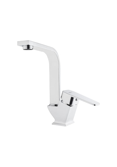 Tema Kare Slim Tek Gövde Kuğu Lavabo Bataryası Krom
