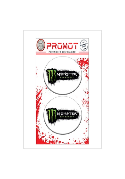Monster 3d Kabartmalı Damla Logo Sticker 5cm 13