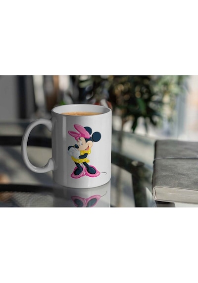 Mickey Mouse Baskılı Kupa Bardak Beyaz