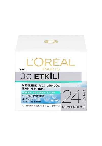 L'Oreal Paris Üç Etkili Nemlendirici Gündüz Bakım Kremi 50 ML
