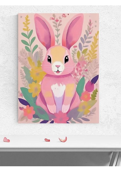 Tavşan Kız Bebek Odası Poster Afiş Kreş Çocuk Odası Dekorasyon Yenidoğan Hediye