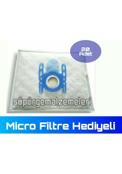 Siemens Uyumlu Vsz4G230 Bez Toz Torbası 20 Adet -Micro Filtre Hediyeli -
