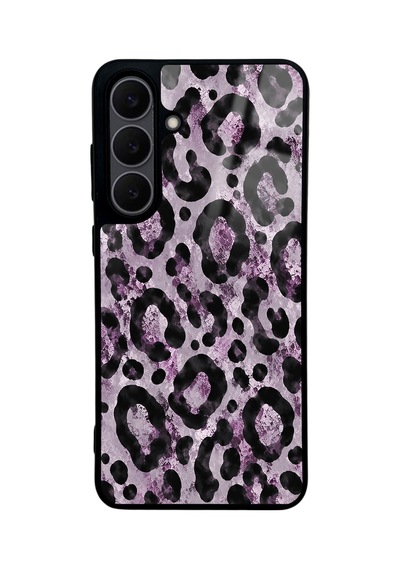Samsung Uyumlu  S25 Fe Soft Lilac Leopar Tasarımlı Glossy Telefon Kılıfı Soft Lila