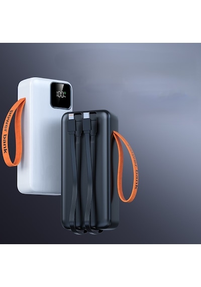 Kendinden Kablolu 30.000 Mah Powerbank Siyah