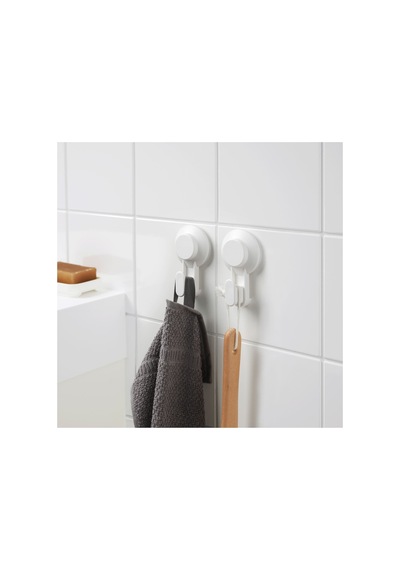 Ikea Tısken Banyo Askısı 2 Kancalı 2'li 10 X 6 X 4 Cm Beyaz