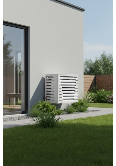 Klima Motoru/dış Ünite Gizleme/koruma Kafesi Xl 120x62x150 H Radius Beyaz