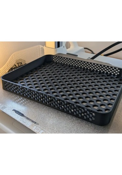 3d Baskı Petek Delikli Mutfak Tepsisi Yağdanlık Ve Sıvı Sabun Altlığı Süzdürmeli Damlalık Tepsisi Siyah