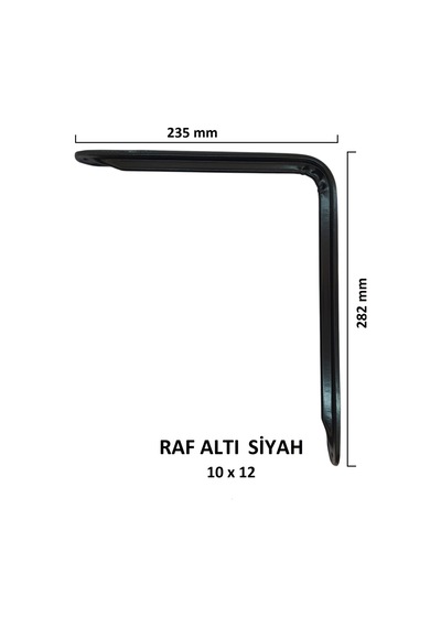 Metal Boyalı Lüx Siyah Raf Altı 10x12 - (2 Adet)