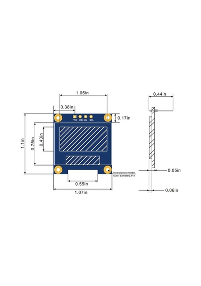 0.96" Mavi Yeşil Dual Color Oled Lcd Ekran I2c Iıc Communication Display