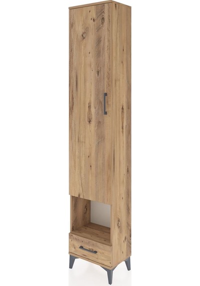 Arges Dolap 5 Raflı Tek Çekmeceli Tek Kapaklı 44x30x221 Çam-çam Çam
