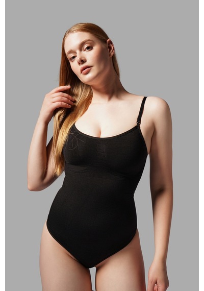Çıtçıtlı String Body Korse 9052 Siyah