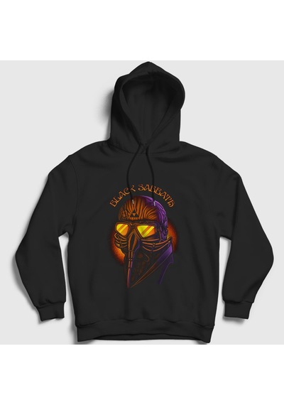 Presmono Unisex Gas Mask Black Sabbath Kapüşonlu Sweatshirt Siyah