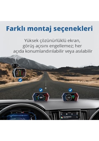 Obd + Obd 2 + Gps Çift Modlu Araç Hud Lcd Ekranlı Akıllı Gösterge Ve Arıza Tespit Cihazı Oto Kokusu