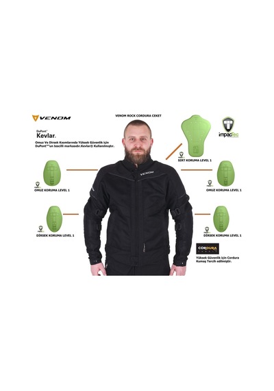 Venom Ceket Yazlık Rock Cordura Kadın-Erkek