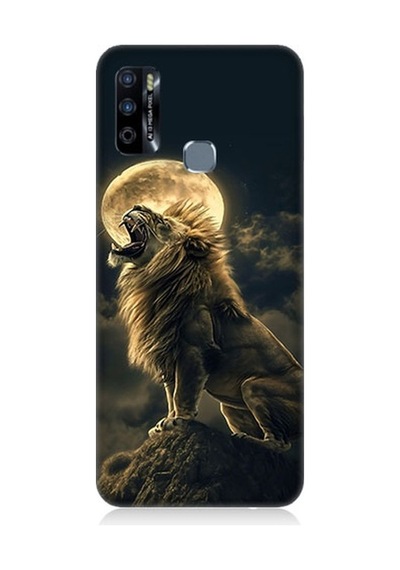 İnfinix Hot 9 Uyumlu Kükreyen Aslan Desenli Silikon Kılıf