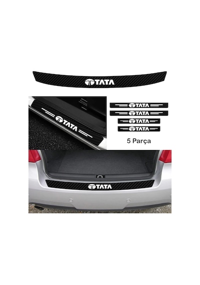 Tata Xenon İçin Uyumlu Aksesuar Oto Bağaj Ve Kapı Eşiği Sticker Set Karbon