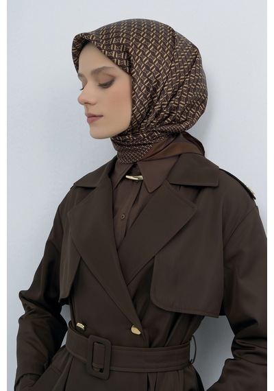 Armine Saf İpek Sura Eşarp-2026 İlkbahar-yaz- 950200d Kahverengi