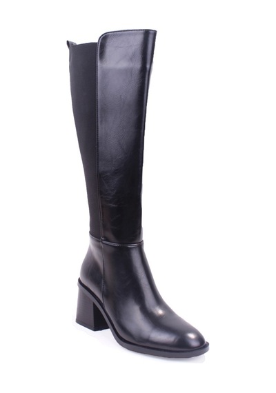 Dagoster Dza07-3374043 Siyah Günlük Streçli 7 Cm Kalıntopuklu Kadın Çizme