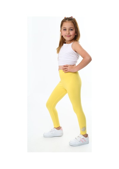 Toontoy Kids Toontoy Kız Çocuk Kirpi Baskılı Tayt Sarı