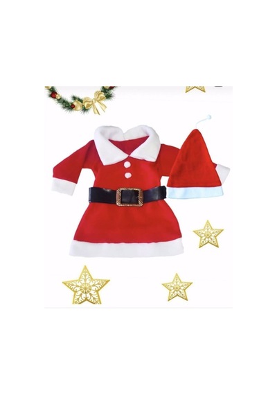 Kokosh Kidss Kız Çocuk Noel Elbisesi Christmas Kırmızı