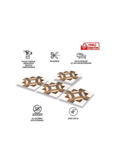 Tink Kendinden Yapışkanlı Ahşap 004 Desenli Pvc Karo 30x30 Cm