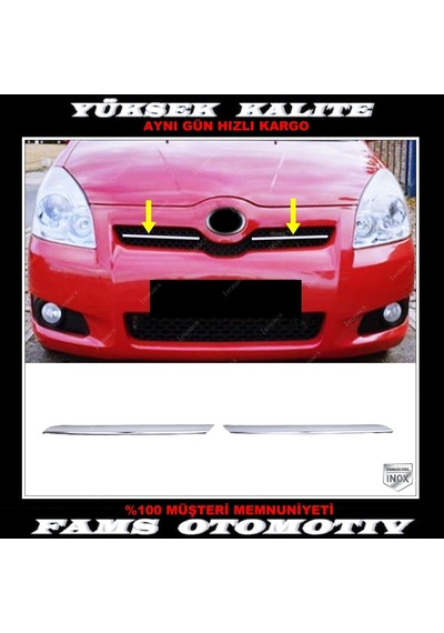 Toyota Uyumlu verso Krom Ön Panjur 2 Prç. 2004-2009 P.Çelik