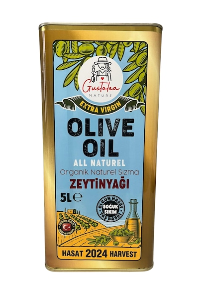 Gustolea Nature Organik Bebek Soğuk Sıkım Naturel Sızma Zeytinyağı 5 L