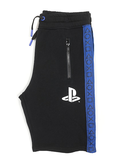 Dobakids Fermuarlı Cep Detaylı Playstation Baskılı Erkek Çocuk Şort 1984 Siyah