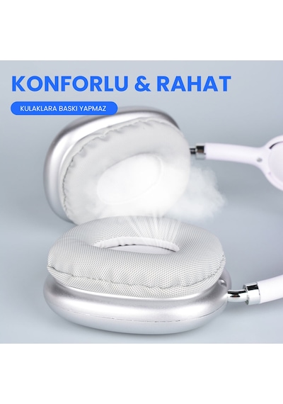 Zore P9 Hi-fi Ses Kalitesi Ayarlanabilir Ve Katlanabilir Kulak Üstü Bluetooth Kulaklık Beyaz