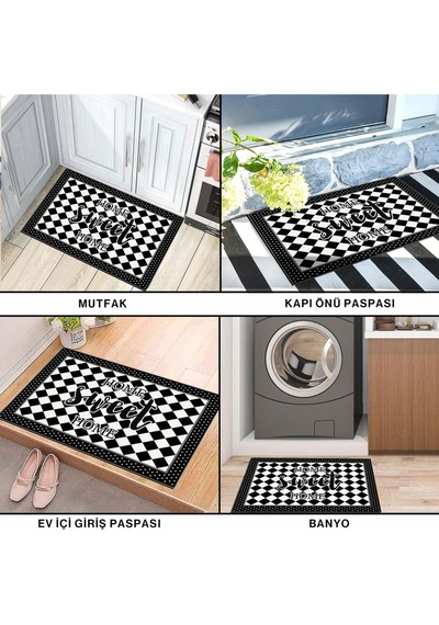 Dekoratif Kapı Önü Paspası - Kaymaz Taban 79 Çok Renkli
