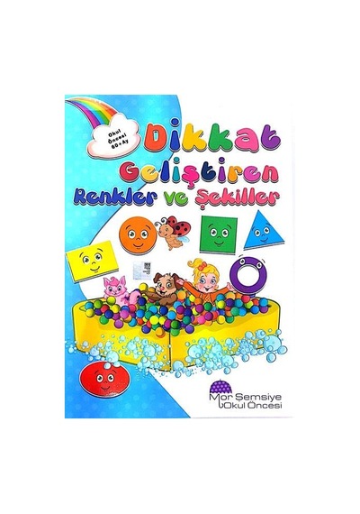 +5 Yaş Dikkat Geliştiren Renkler ve Şekiller Mor Şemsiye